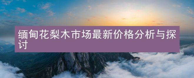 缅甸花梨木市场最新价格分析与探讨